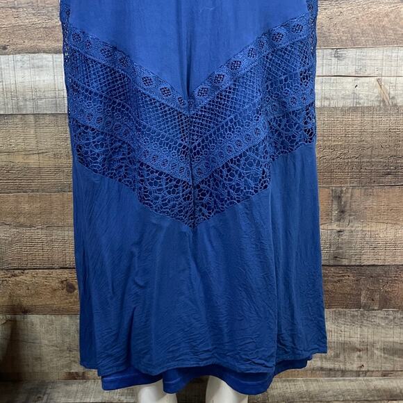 Altar'd State Mala Maxi Dress Sleeveless Crochet Lace Teal Blue Size Small - Picture 5 of 9